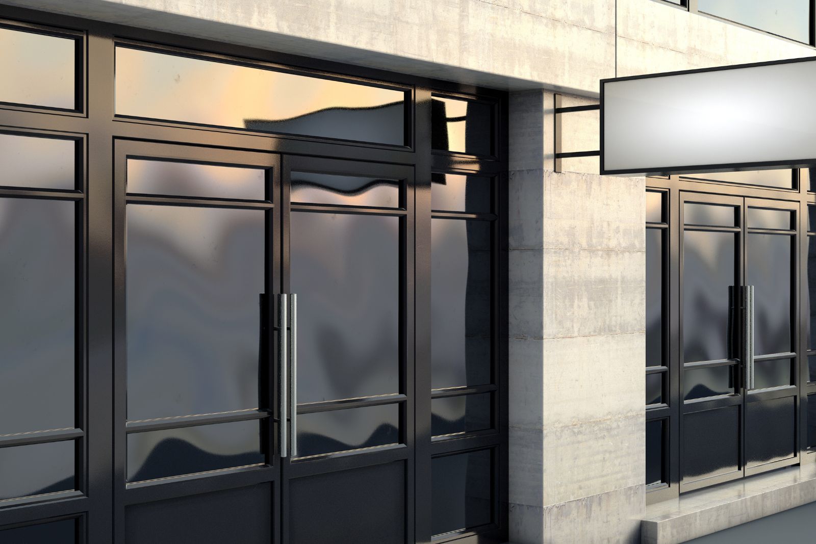 Commercial storefront with decorative window film providing privacy, branding opportunities, and natural light for Stockton CA businesses