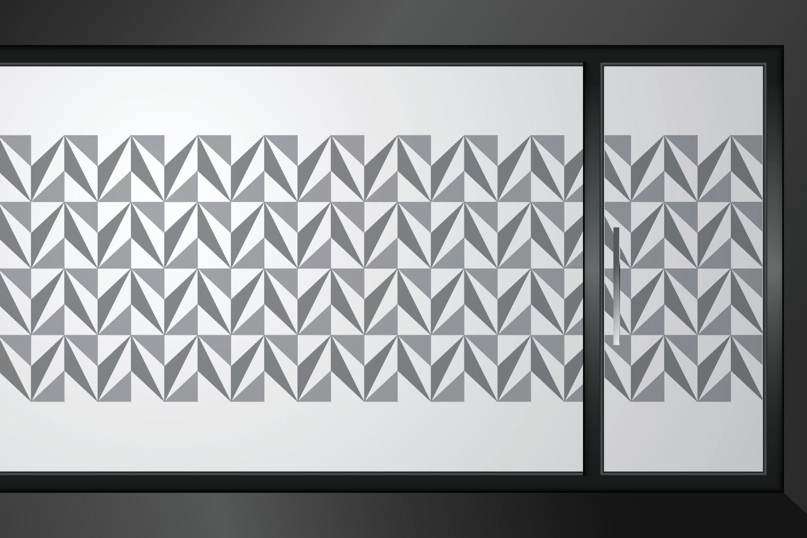 Decorative window film with geometric privacy pattern for office glass partitions and commercial storefronts in Stockton CA