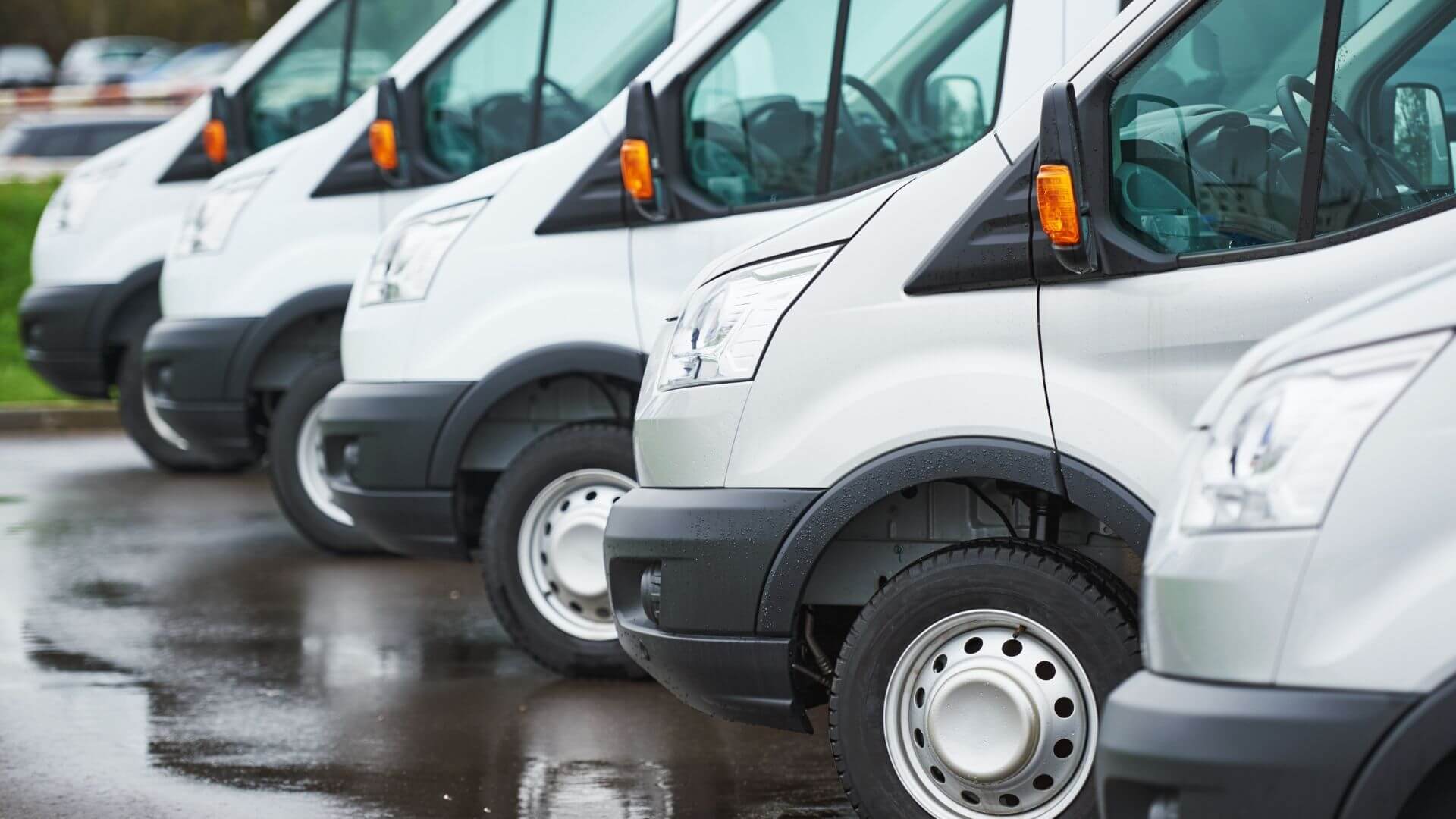 Commercial fleet vans ready for window tinting and vehicle branding services for Stockton CA businesses and service fleets